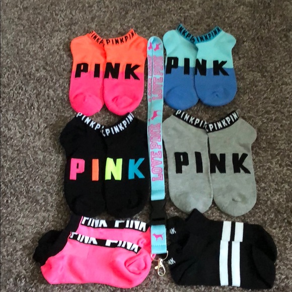 PINK Victoria's Secret Accessories - PINK socks x 6 & lanyard new fast ship #22 FIRM